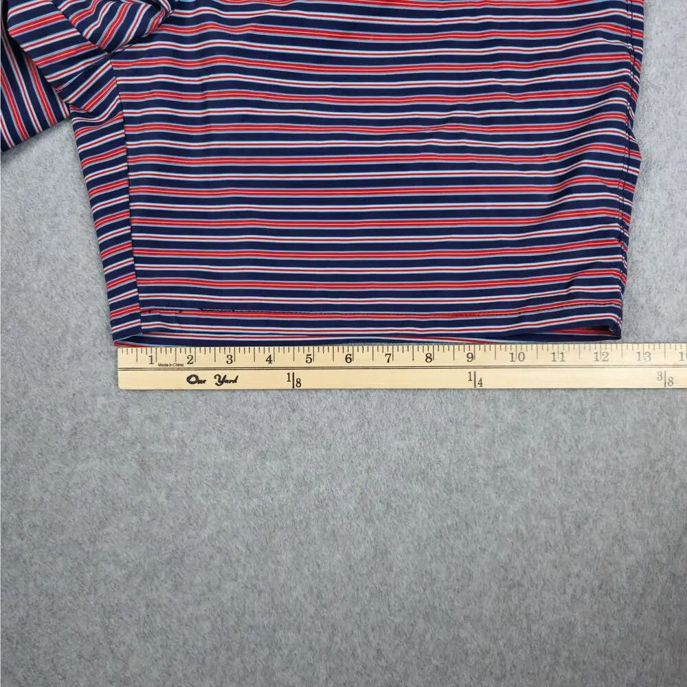 Lands' End Mens Large (36-38) Swim Shorts/Trunks Red White Navy Stripe